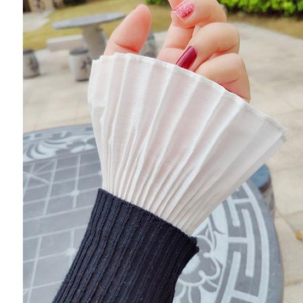 2Pcs/Pair Women Floral Lace Pleated Fake Sleeves - Image 2