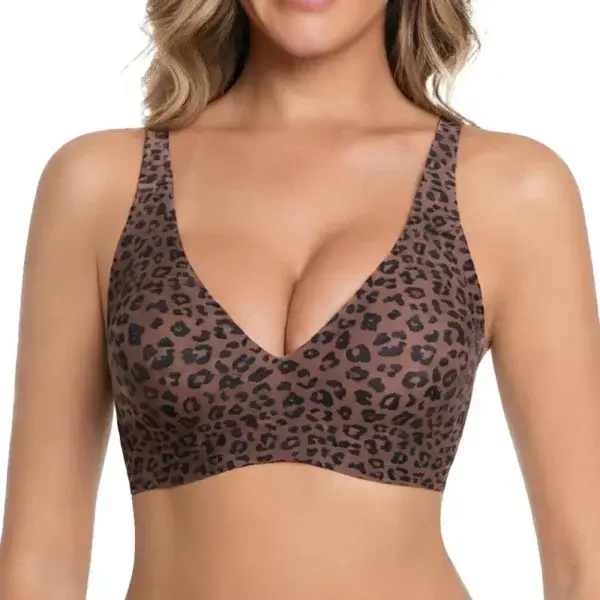 NESLEMY Wireless Womens Comfortable Wireless Bras Push Up Bralettes Seamless Tshirts Bras Deep V Everyday Bras - Image 3