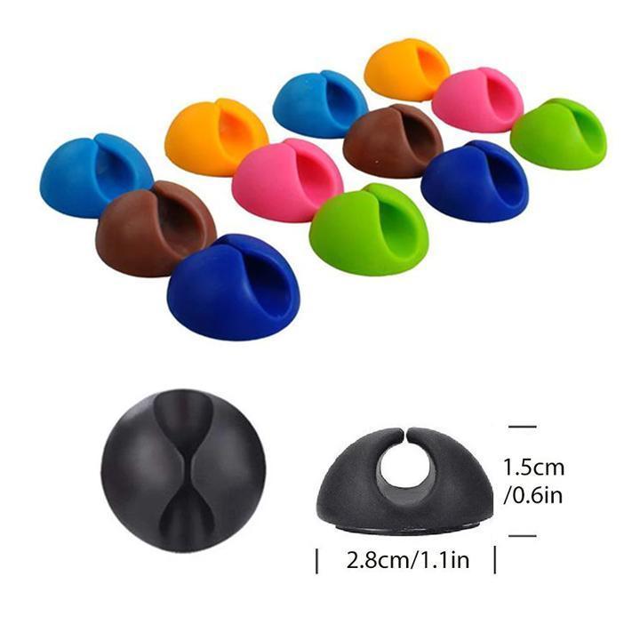 Self-Adhesive Silicone Cable Clip Organizers - 10 PCS - Image 4