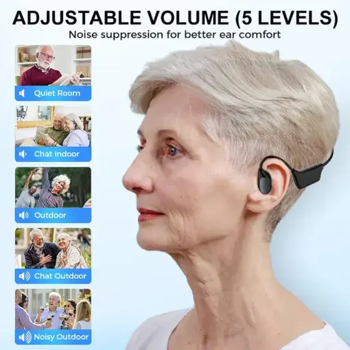 YUNPSO Bone Conduction Smart Hearing Aid Bluetooth Earphones - Image 4