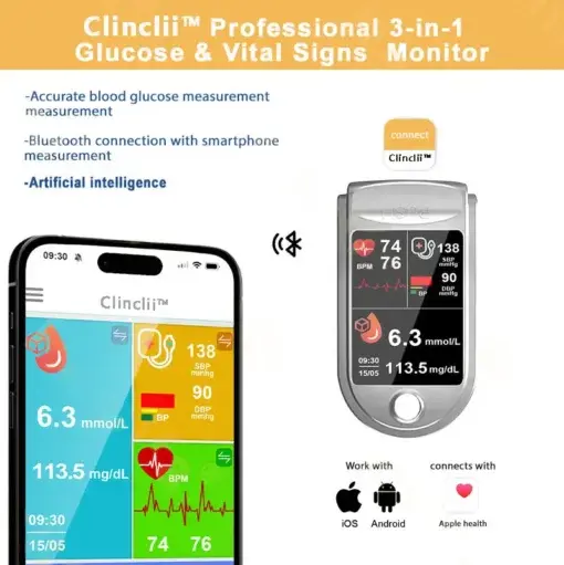 Professional 3in1 Glucose & Vital Signs Monitor - Image 5