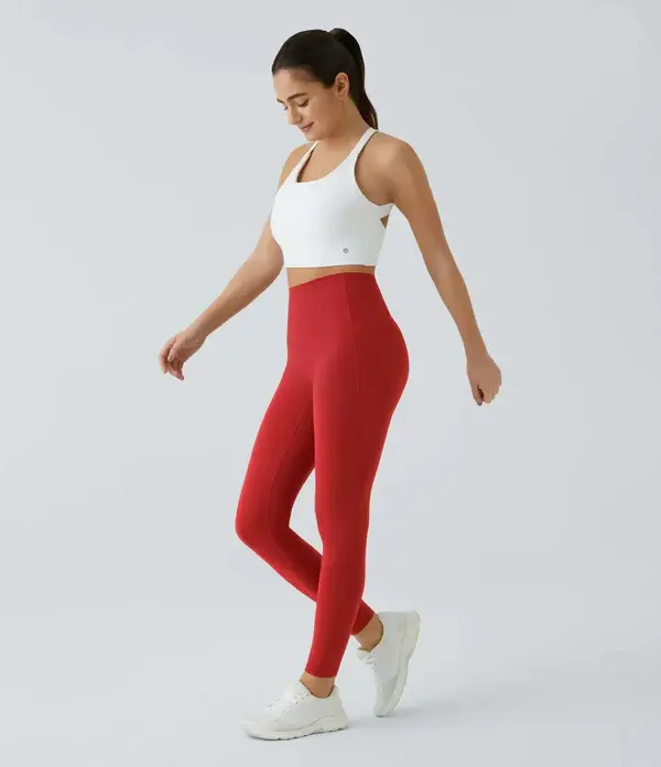 High Waisted Waist Shaping Pocket Shaping Training Leggings - Image 16