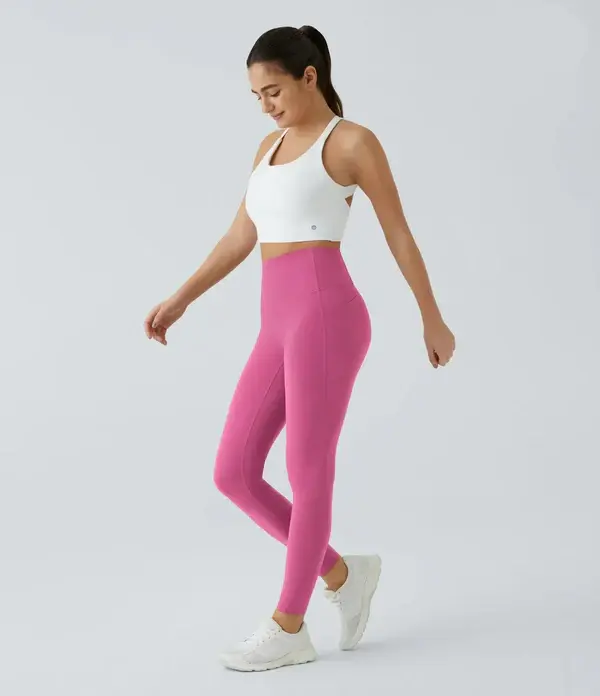 High Waisted Waist Shaping Pocket Shaping Training Leggings - Image 19