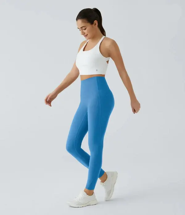 High Waisted Waist Shaping Pocket Shaping Training Leggings - Image 20