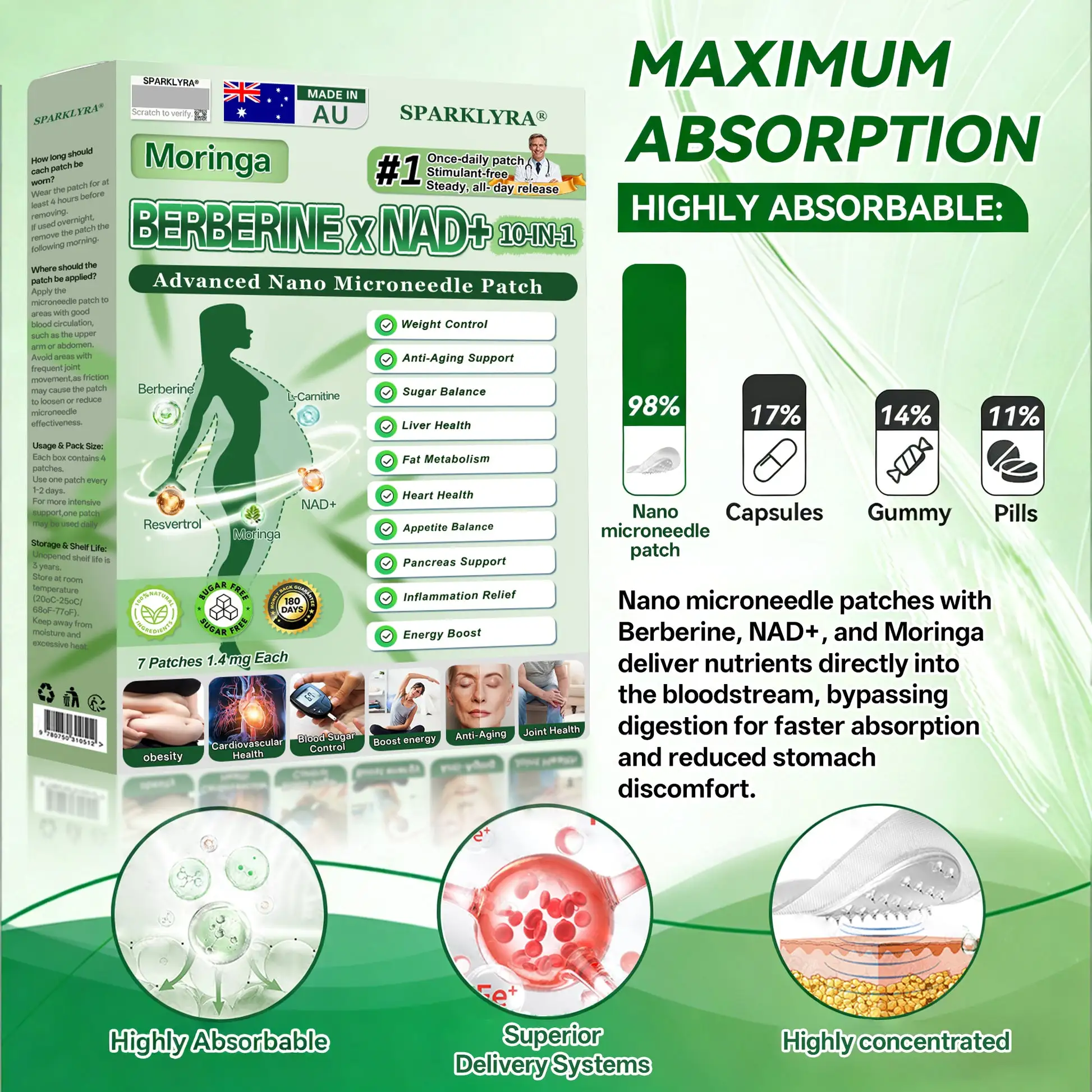 𝐀𝐔 𝐃𝐨𝐜𝐭𝐨𝐫 𝐑𝐞𝐜𝐨𝐦𝐦𝐞𝐧𝐝𝐞𝐝🇦🇺🦘| 𝐌𝐨𝐫𝐢𝐧𝐠𝐚 𝐁𝐞𝐫𝐛𝐞𝐫𝐢𝐧𝐞 × 𝐍𝐀𝐃⁺ 𝟏𝟎-𝐢𝐧-𝟏 𝑨𝒅𝒗𝒂𝒏𝒄𝒆𝒅 𝐍𝐚𝐧𝐨 𝑴𝒊𝒄𝒓𝒐𝒏𝒆𝒆𝒅𝒍𝒆 𝐏𝐚𝐭𝐜𝐡 - Image 4