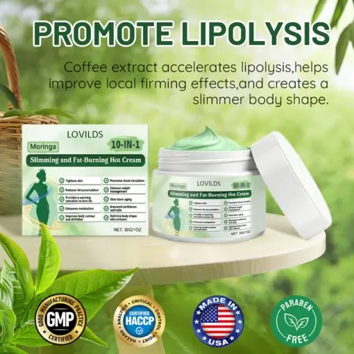 10-IN-1,Moringa-Slimming and Fat-Burning Hot Cream Obesity, Diabetes, SleepApnea, And Joint Issues