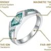 NESLEMY Magnetology Moissanite Diamond Ring