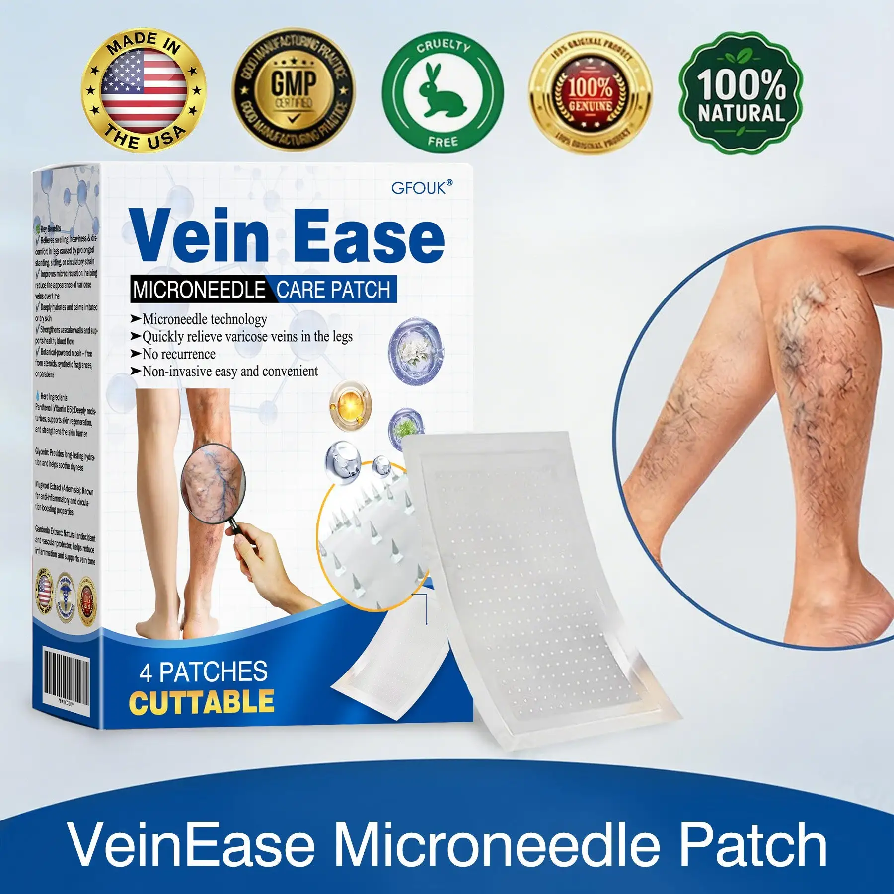 VeinEase Microneedle Care Patch