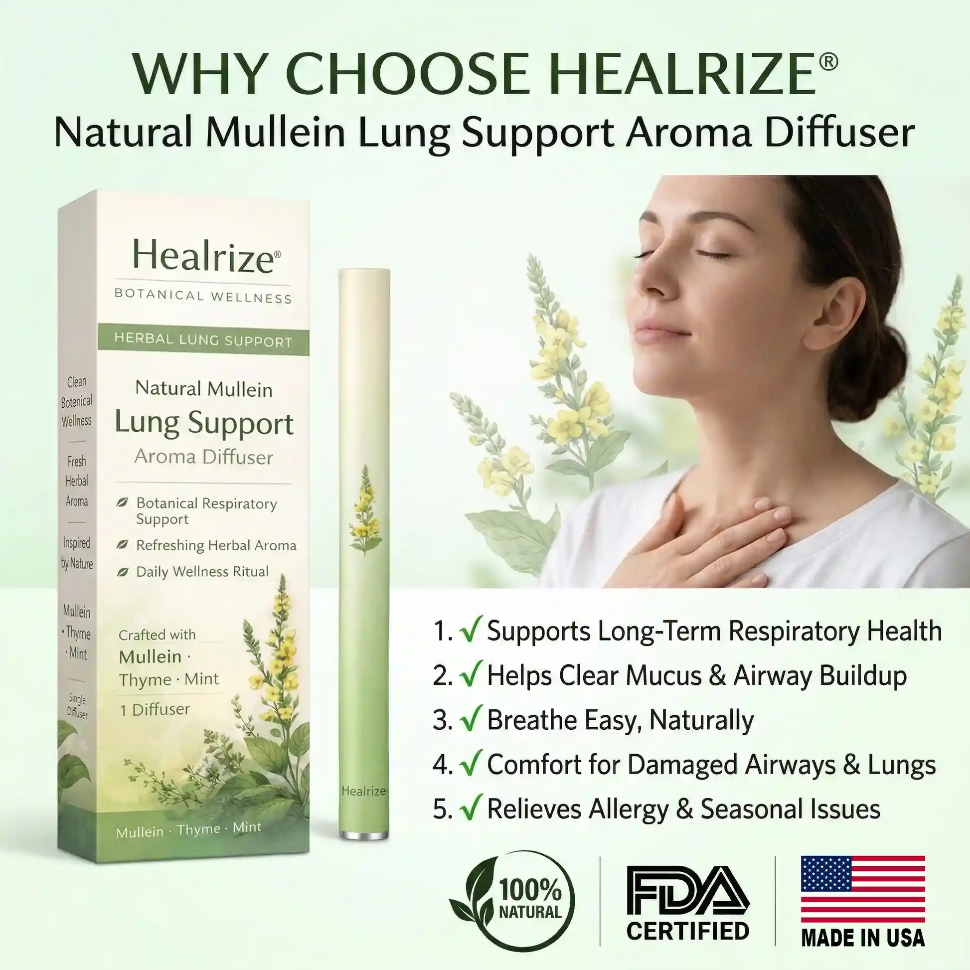 Natural Mullein Lung Support Aroma Diffuser - Image 6