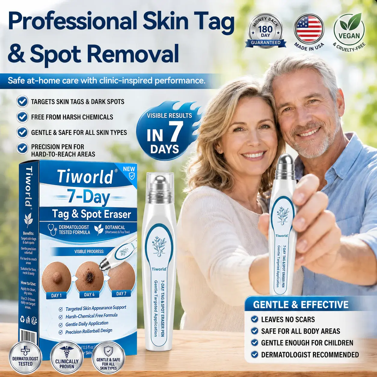 7-Day Skin Tag & Spot Eraser Painless & Scar-Free Advanced Imperfection Removal Rollerball Pen
